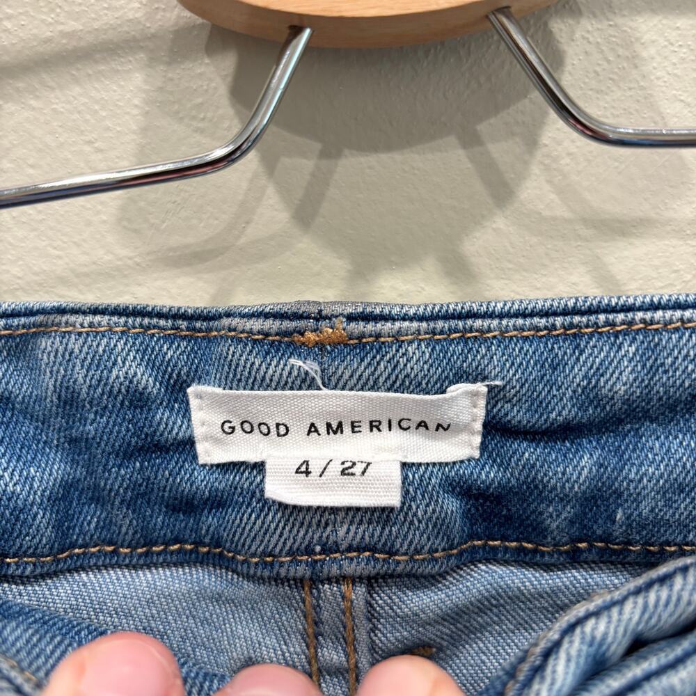 Good American Good Classic Slim Straight Jeans Blue - Size: 4/27 - Picture 3 of 6